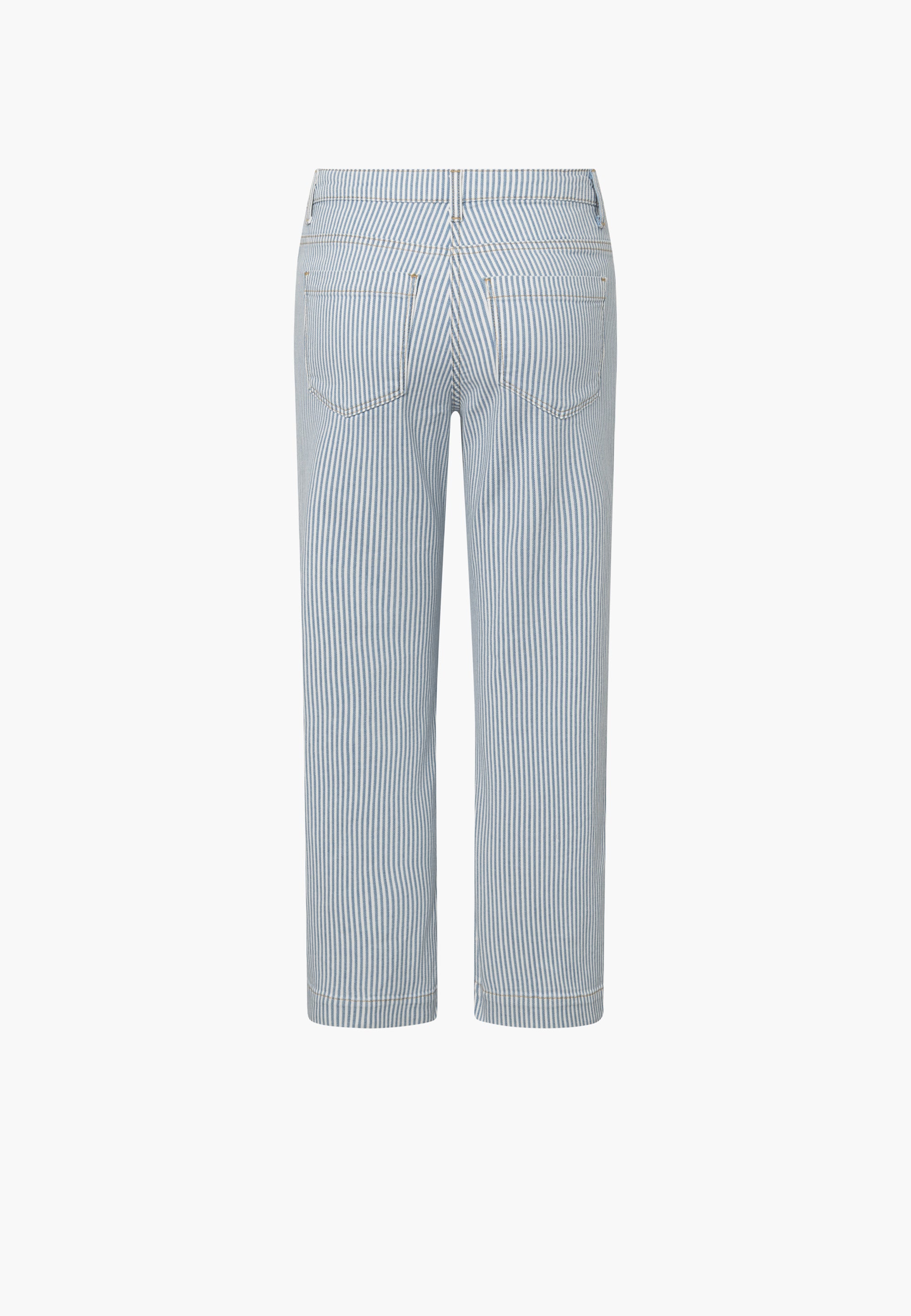 LAURIE Amelia Slit Straight Cropped Straight 10044 White blue stripe