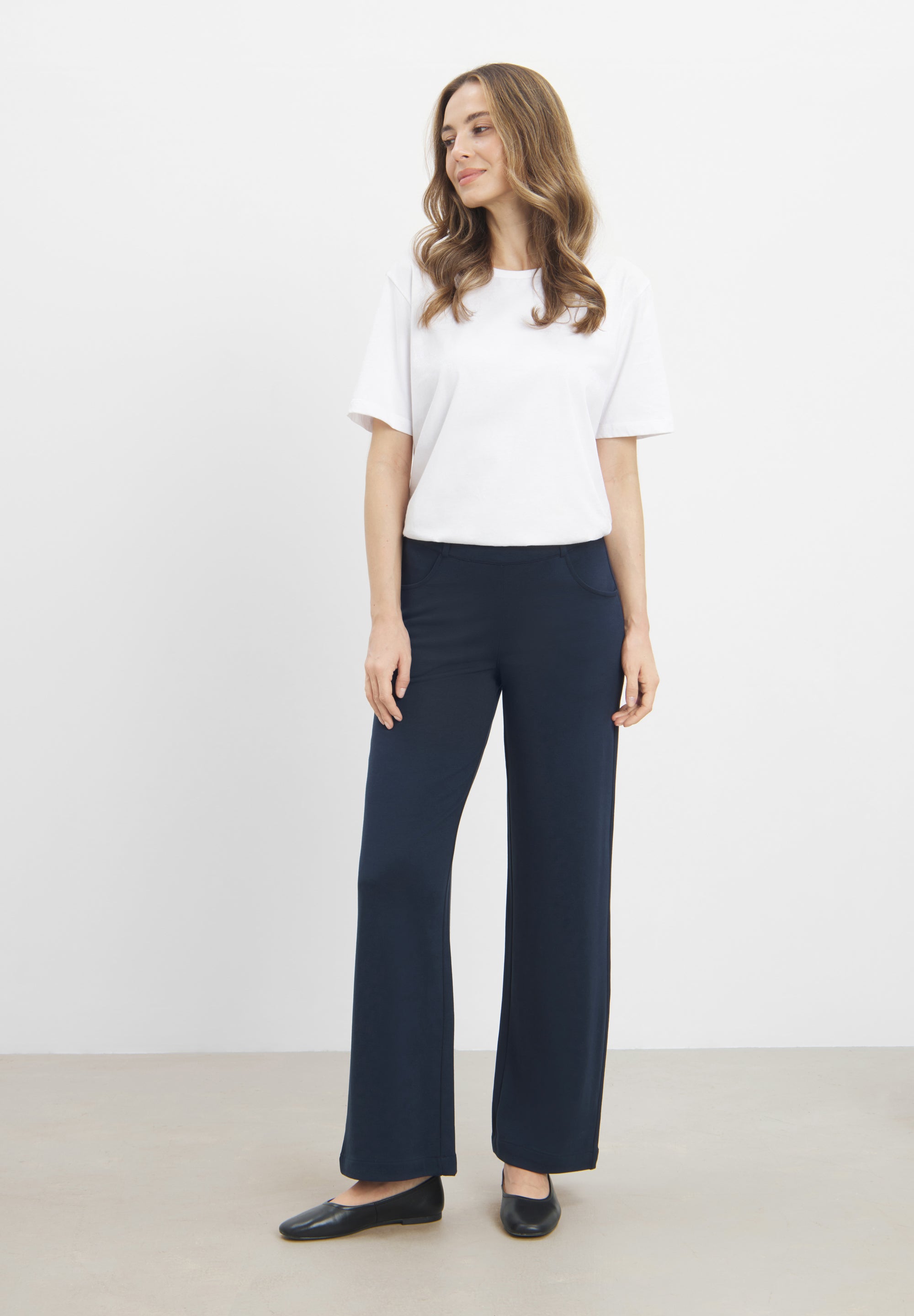 LAURIE Donna Loose Jersey - Short Length Loose 49103 Navy brushed