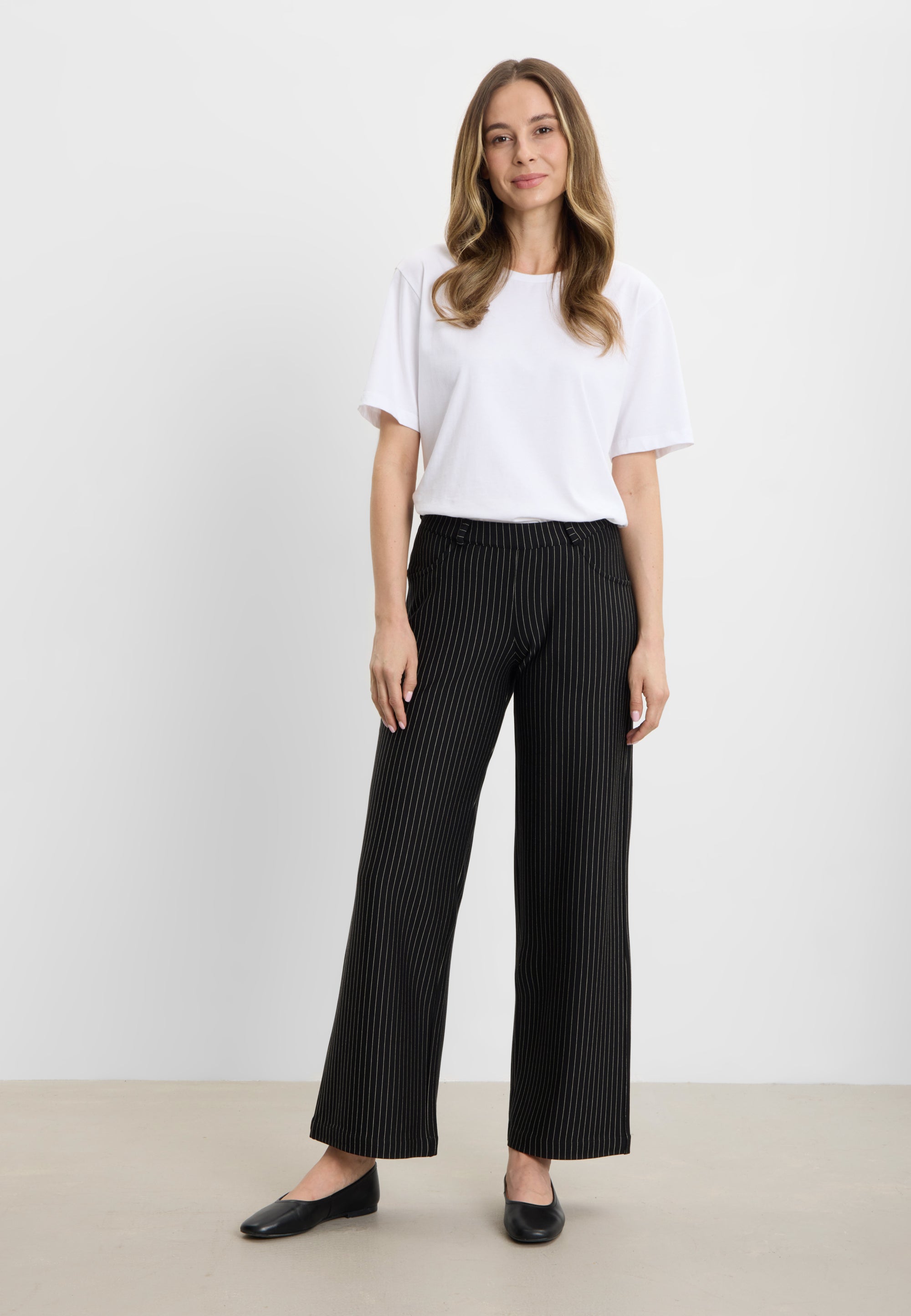 LAURIE Donna Loose Jersey - Short Length Loose 99027 Black Stripe Brushed