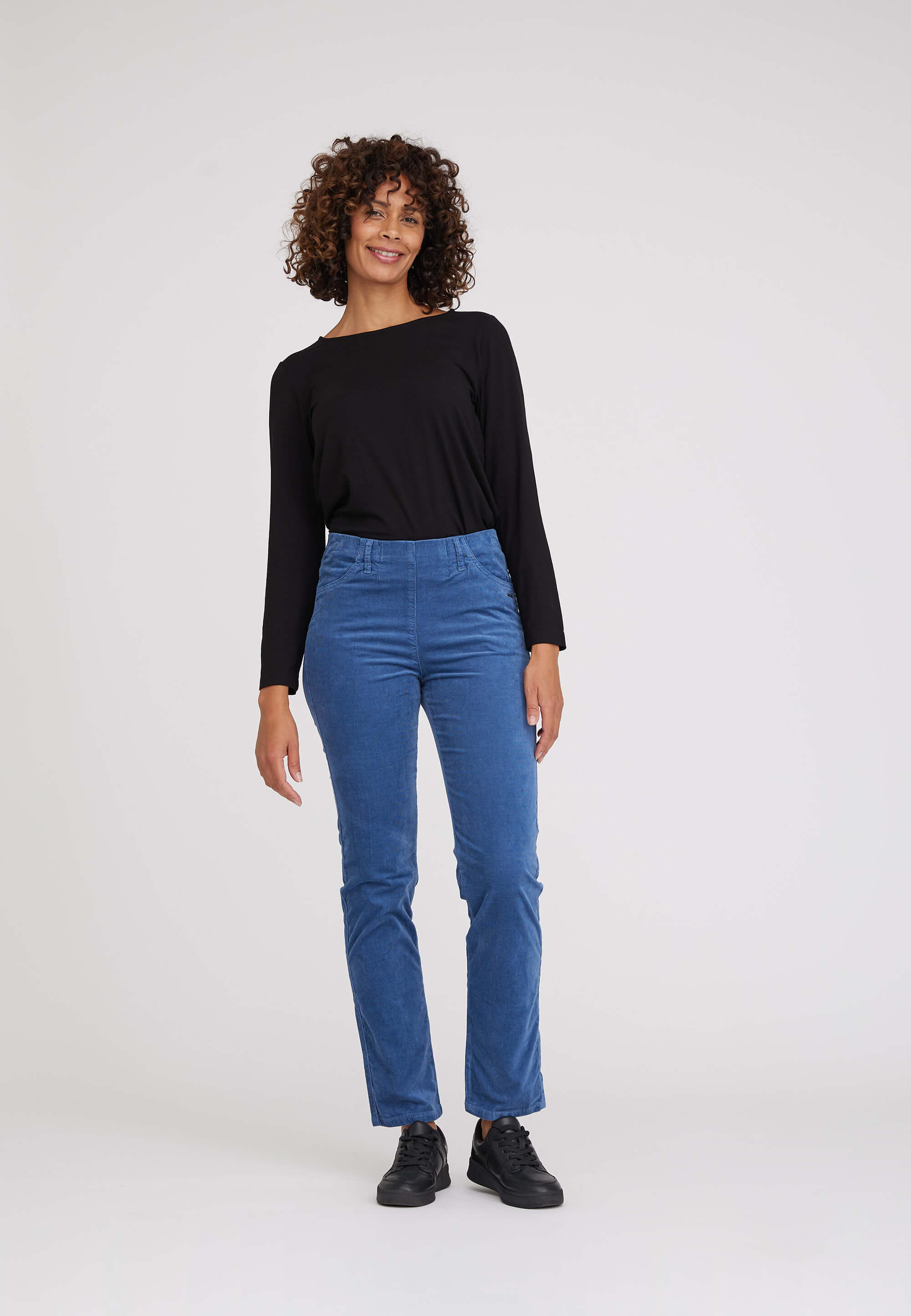 LAURIE Kelly Regular fløyel - Medium Length Regular 47000 Nordic Blue