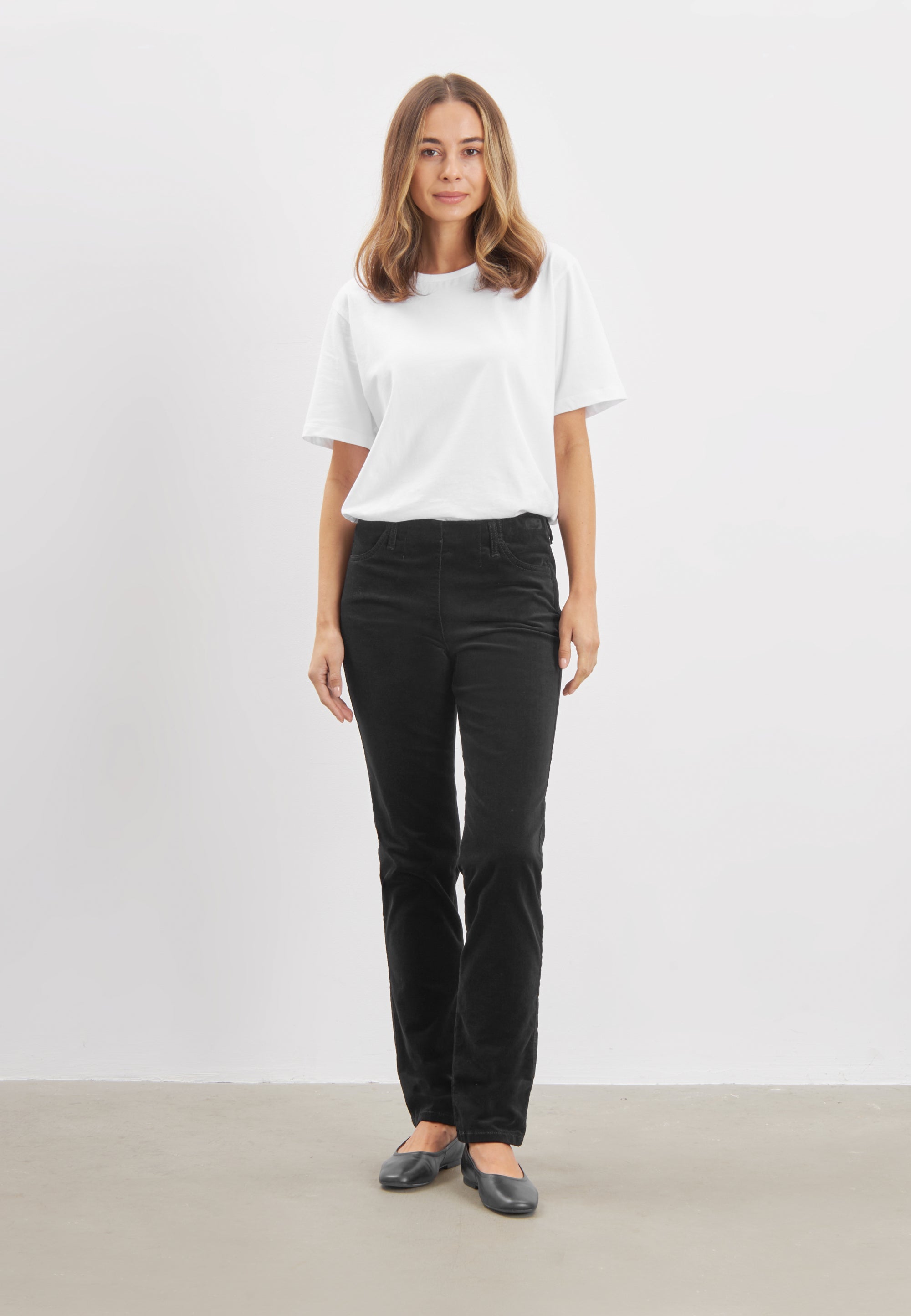 LAURIE Kelly Regular fløyel - Medium Length Regular 99000 Black