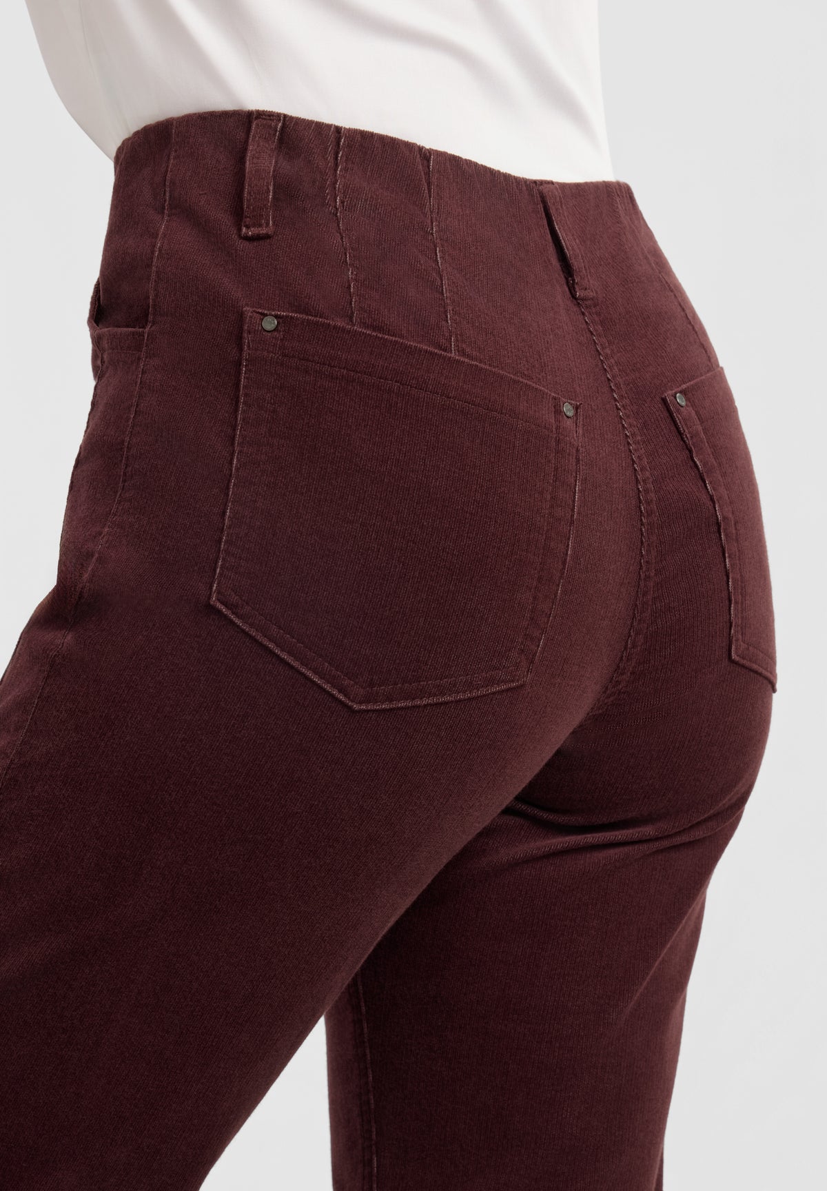 LAURIE Piper Pure Regular Fløyel - Cropped Regular 68000 Dark Plum