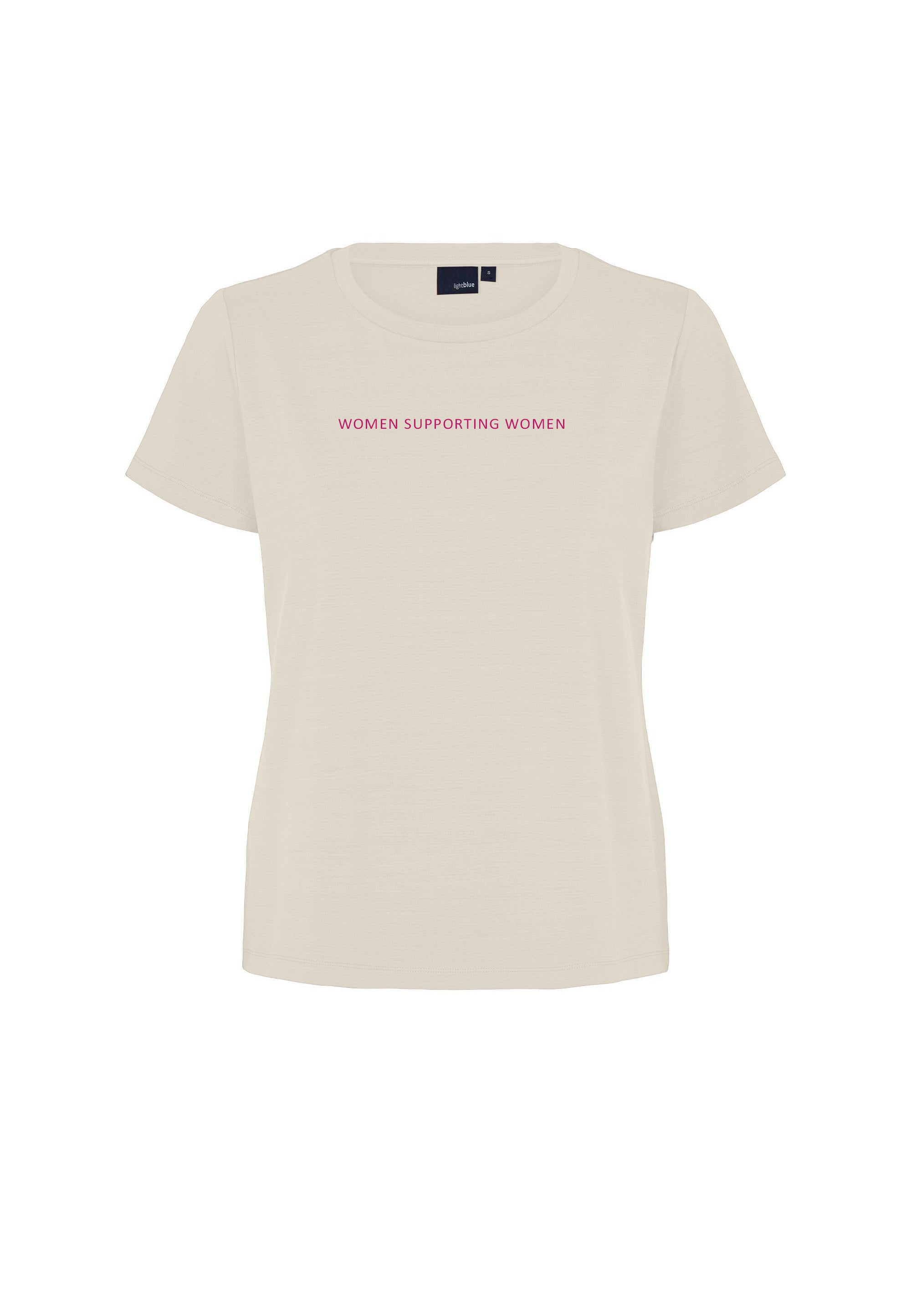 LAURIE Amanda - Women supporting Women Jersey T-Shirt T-Shirts 12031 - Ivory fabric with Hot Pink Print