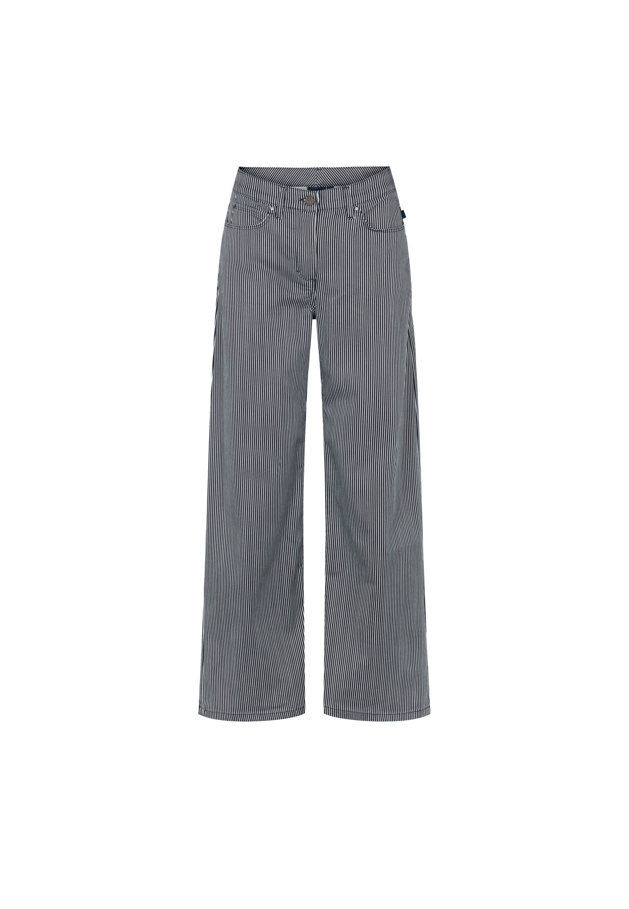 LAURIE Carol Loose - Medium Length Trousers LOOSE 49397 Blue Stripe