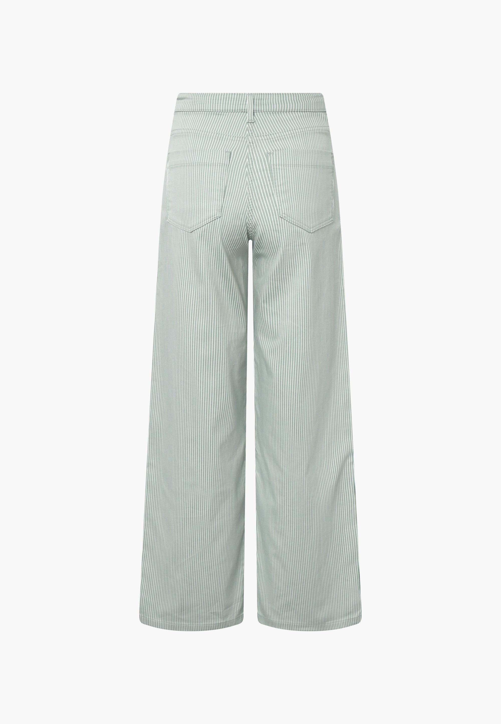 LAURIE  Carol Loose - Medium Length Trousers LOOSE 51397 Sage Stripe