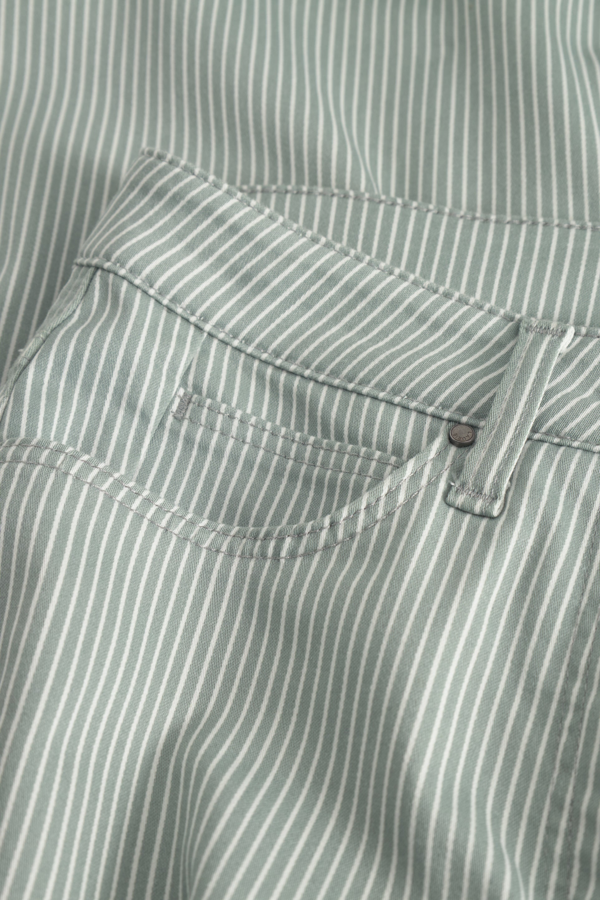 LAURIE  Carol Loose - Medium Length Trousers LOOSE 51397 Sage Stripe