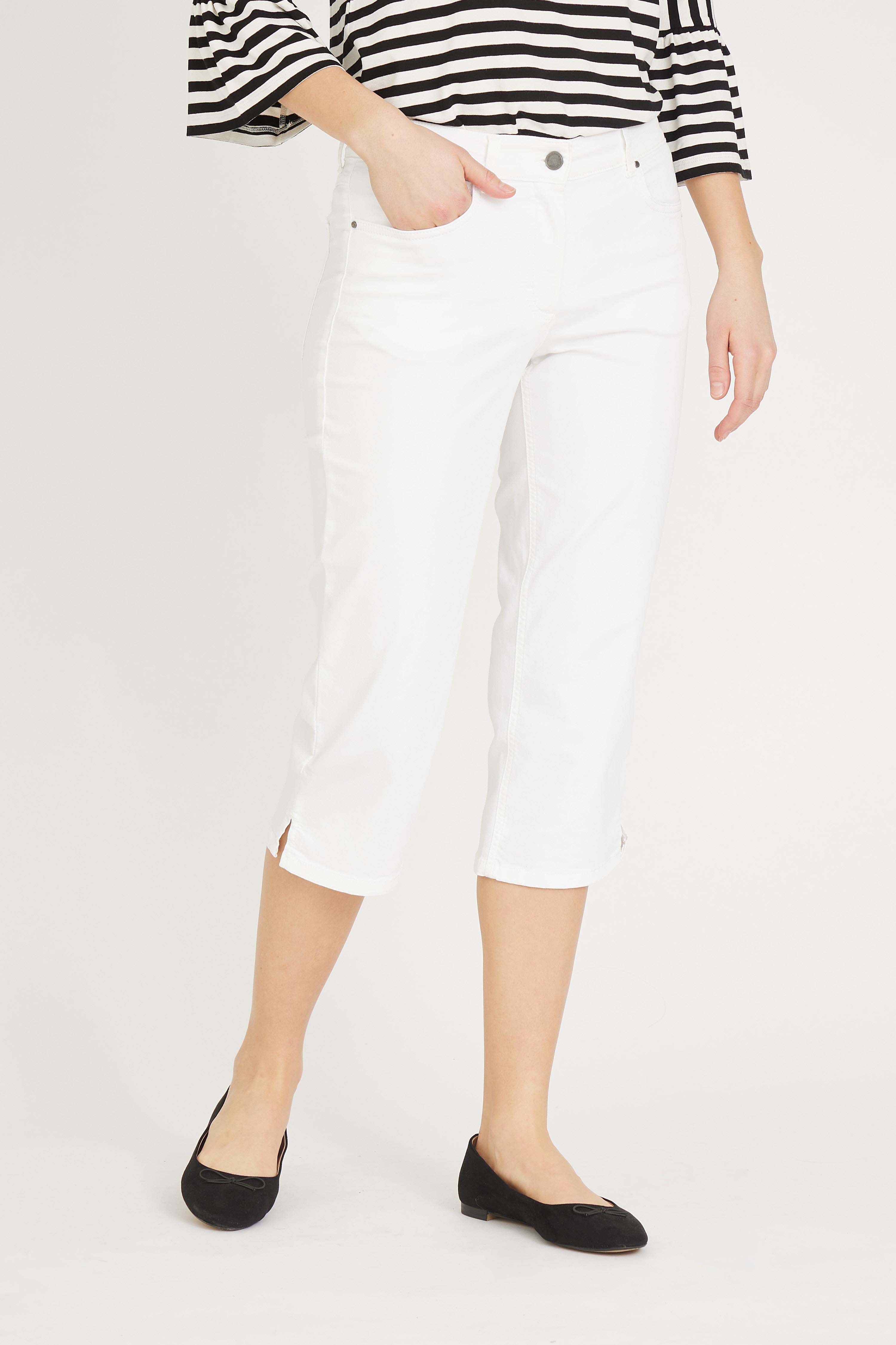 LAURIE  Charlotte Regular Capri Bukser Regular 10100 White