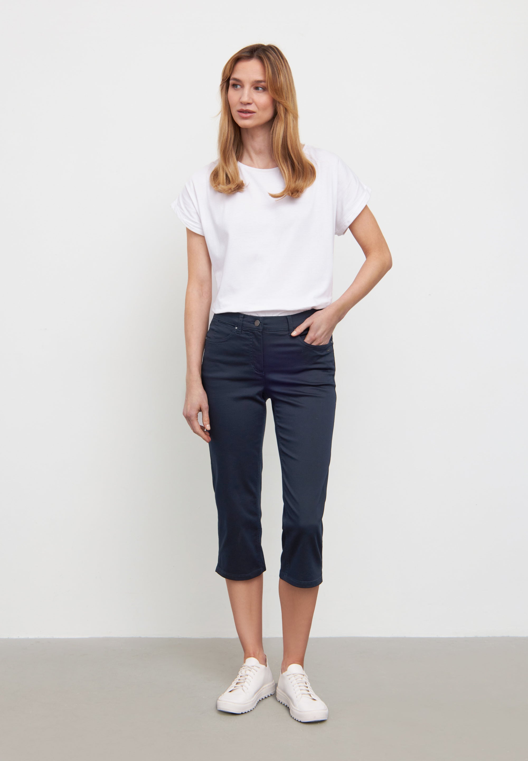 LAURIE  Charlotte Regular Capri Bukser Trousers REGULAR 49200 Navy