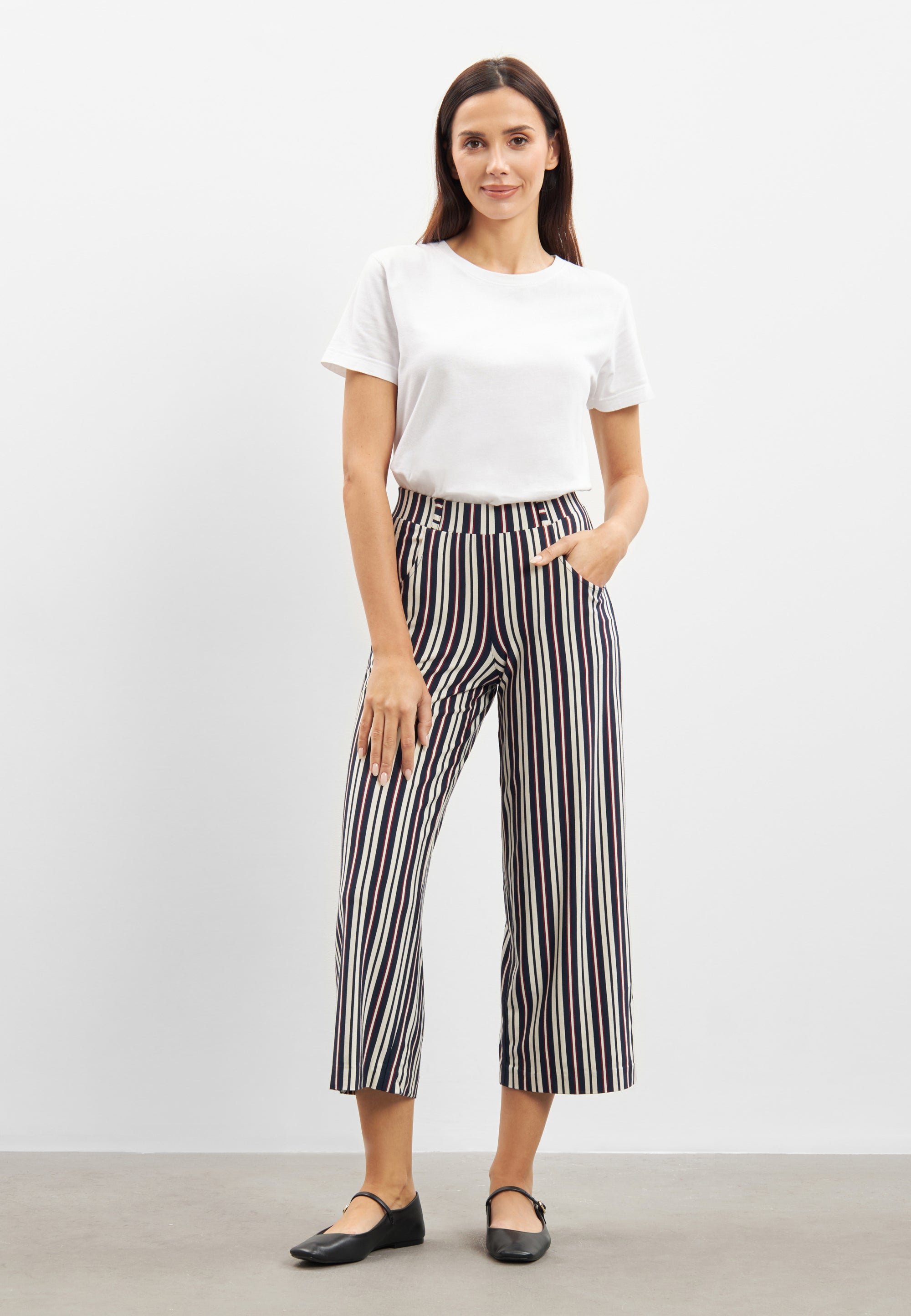 LAURIE Donna Loose Cropped Loose 49139 Nautical Stripe