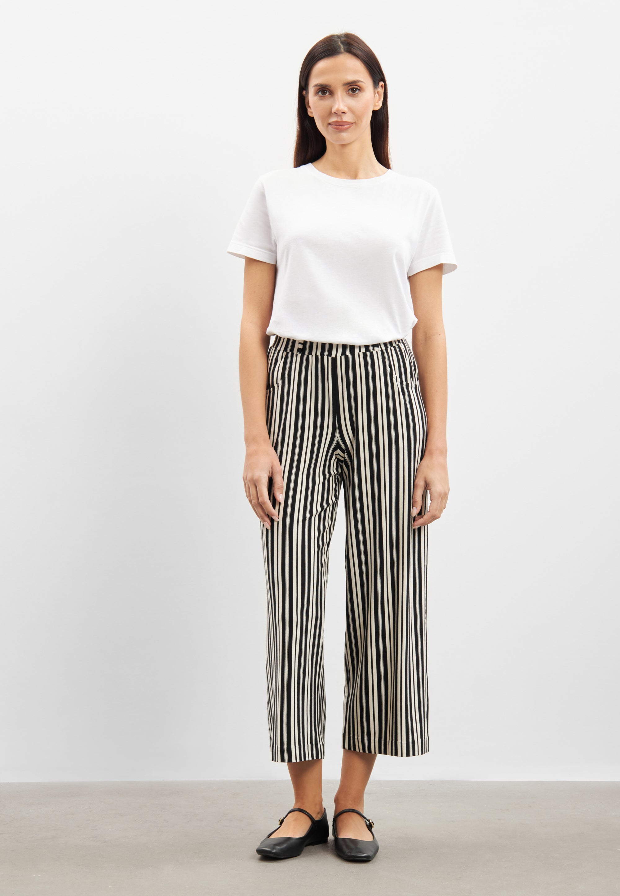 LAURIE Donna Loose Cropped Loose 99139 Elegant Stripe