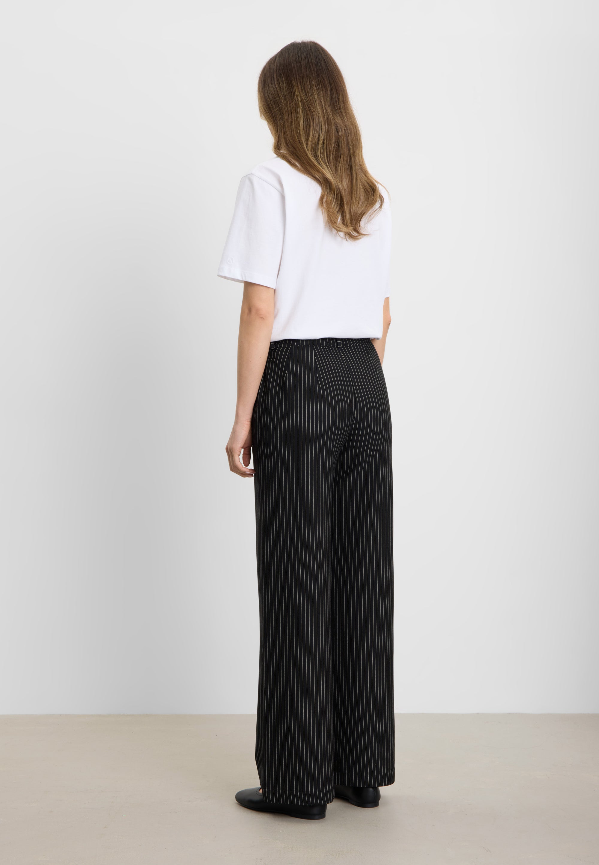 LAURIE Donna Loose Jersey - Medium Length Loose 99027 Black Stripe Brushed