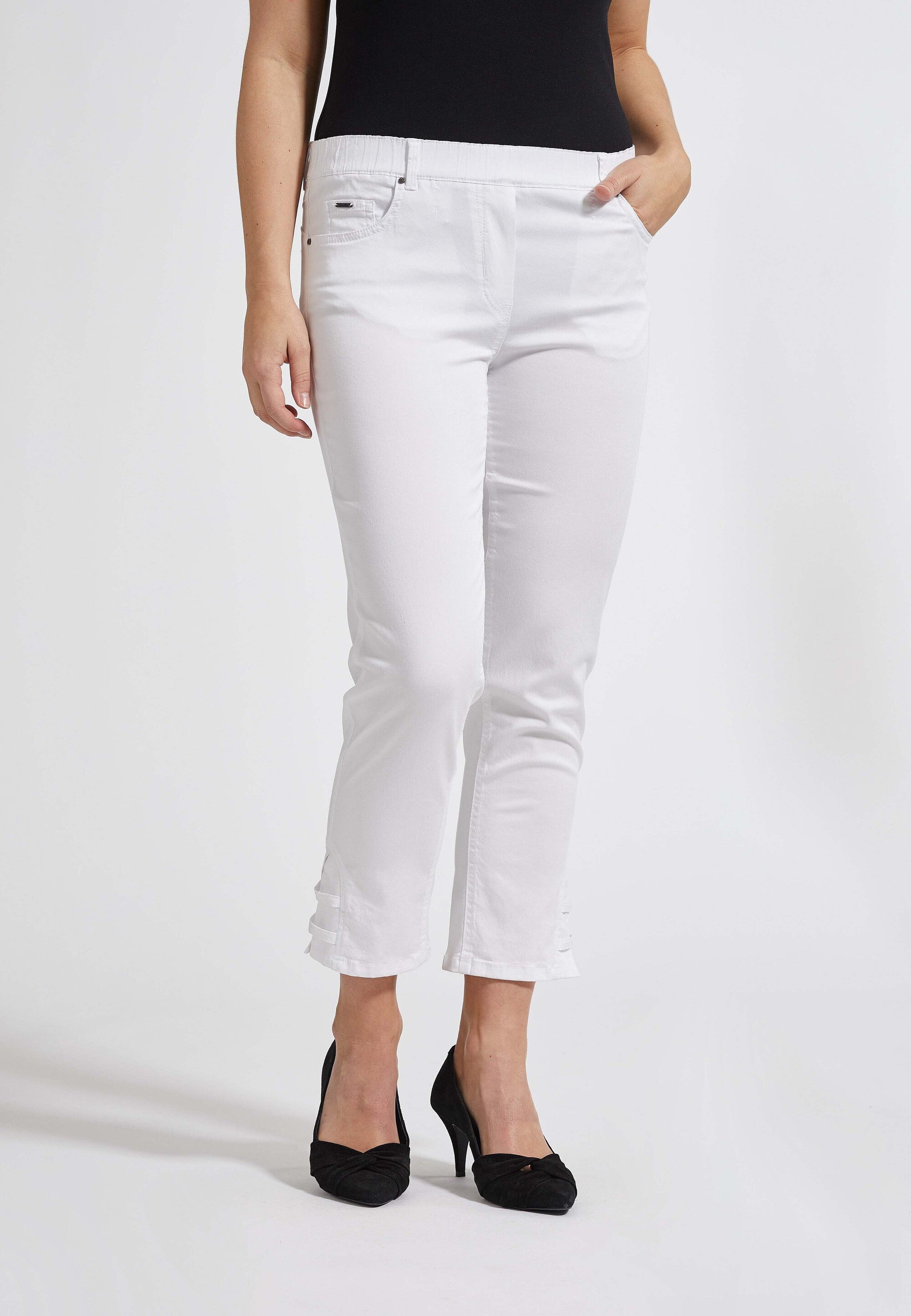 LAURIE  Hannah Slit Regular Cropped Bukser Regular 10122 White