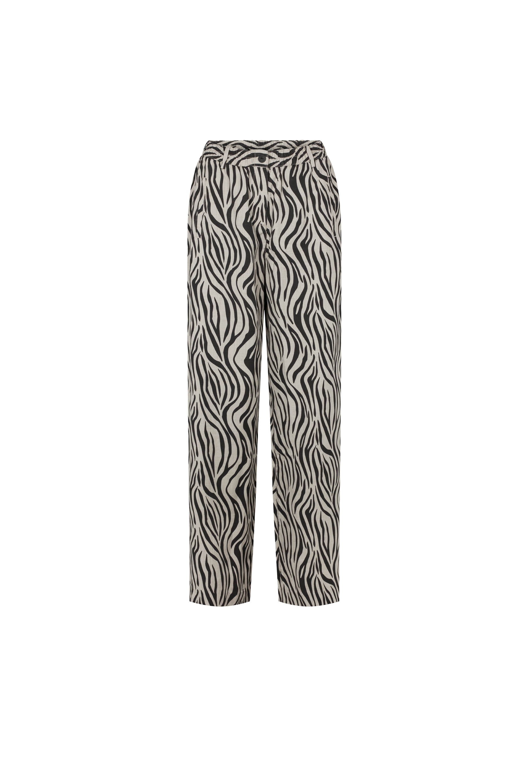 LAURIE Hilde Loose - Medium Length Trousers LOOSE 25010 Grey Sand Print
