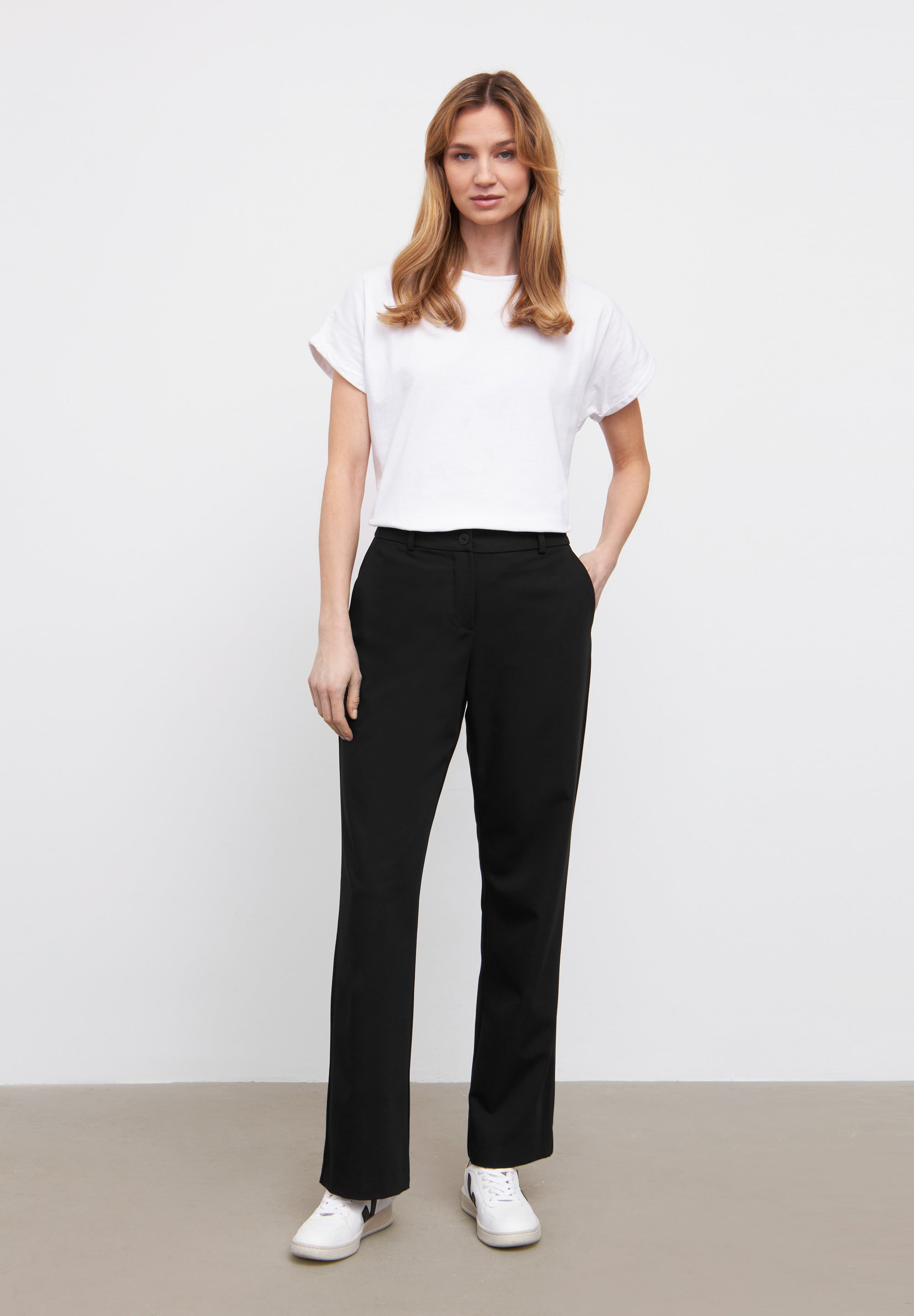 LAURIE  Jo Straight Medium Length Trousers STRAIGHT 99000 Black