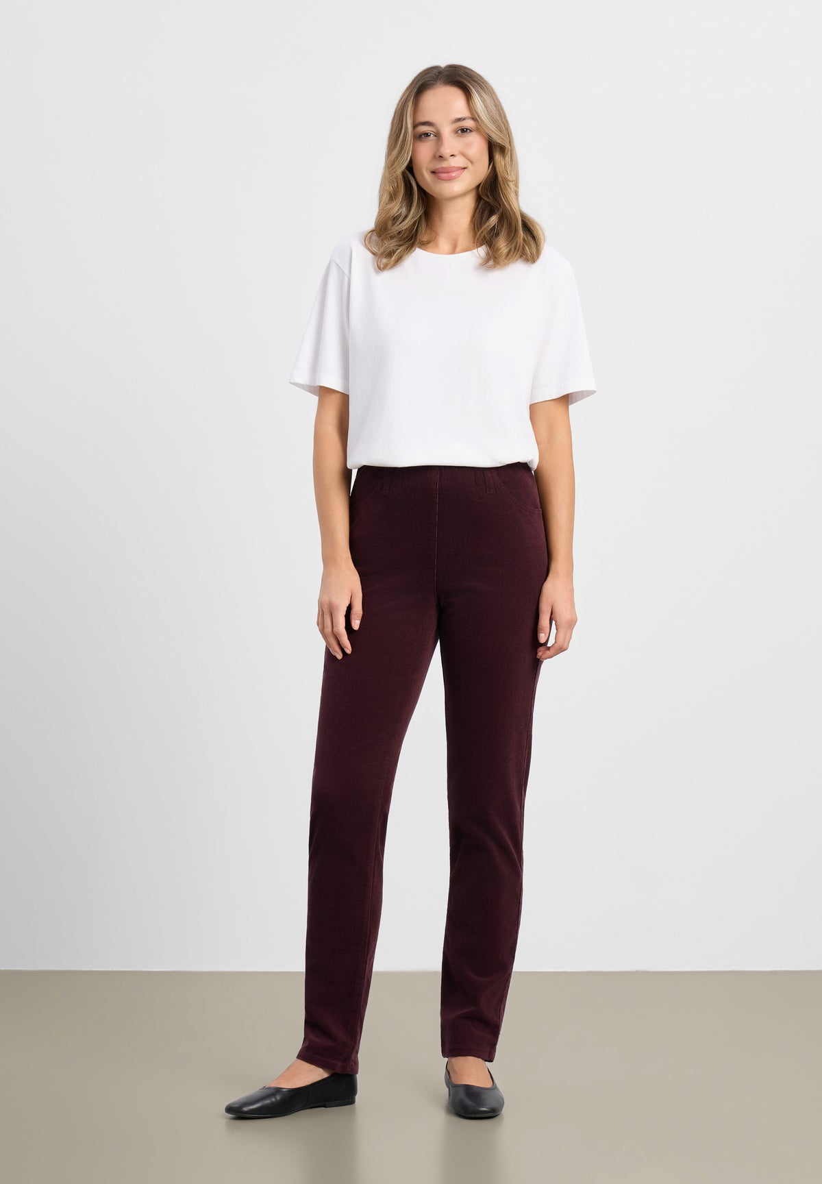 LAURIE Kelly Regular Fløyel - Medium Length Regular 68000 Dark Plum
