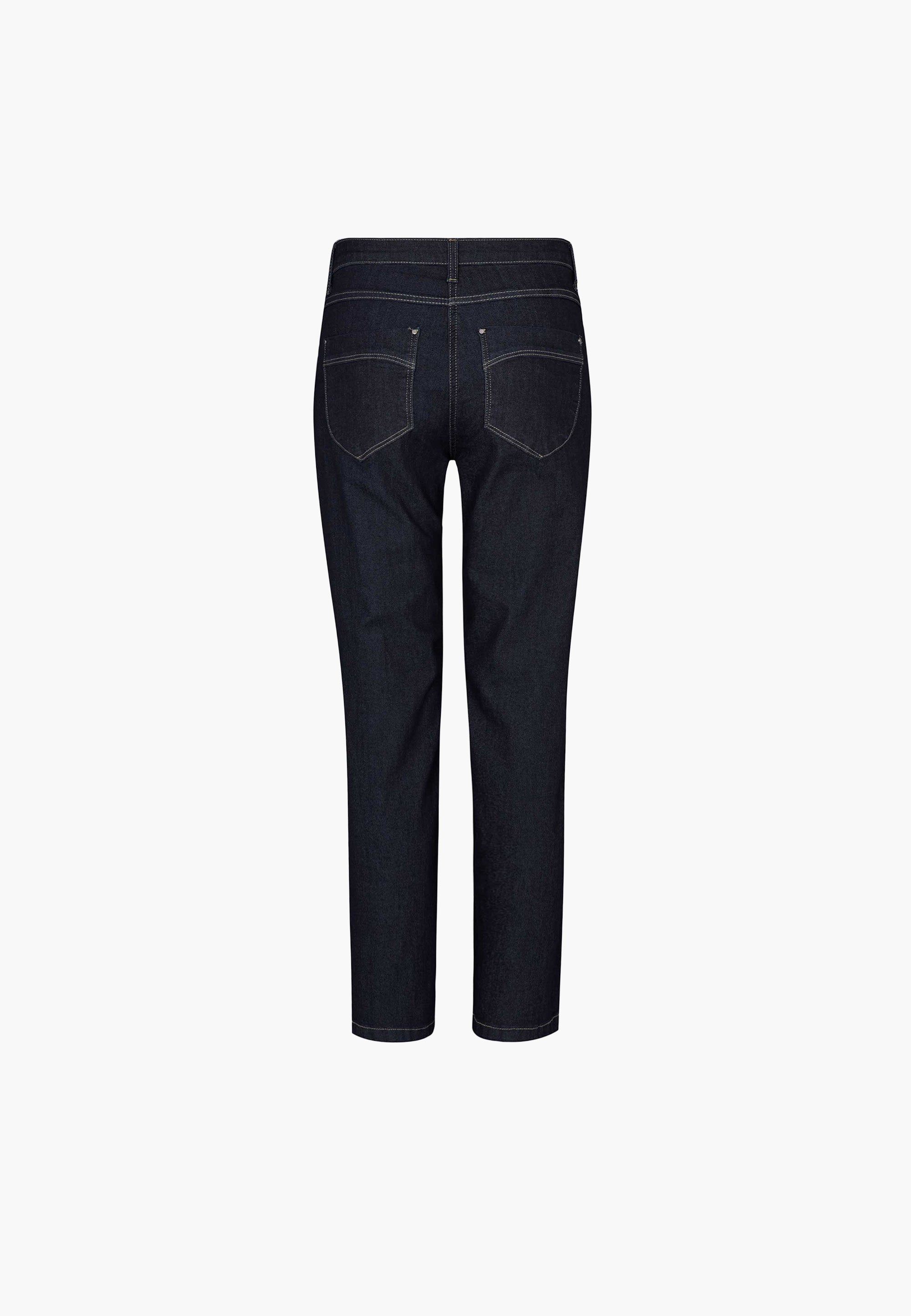 LAURIE  Laura Slim - Medium Length Trousers SLIM 49499 Washed Dark Blue Denim