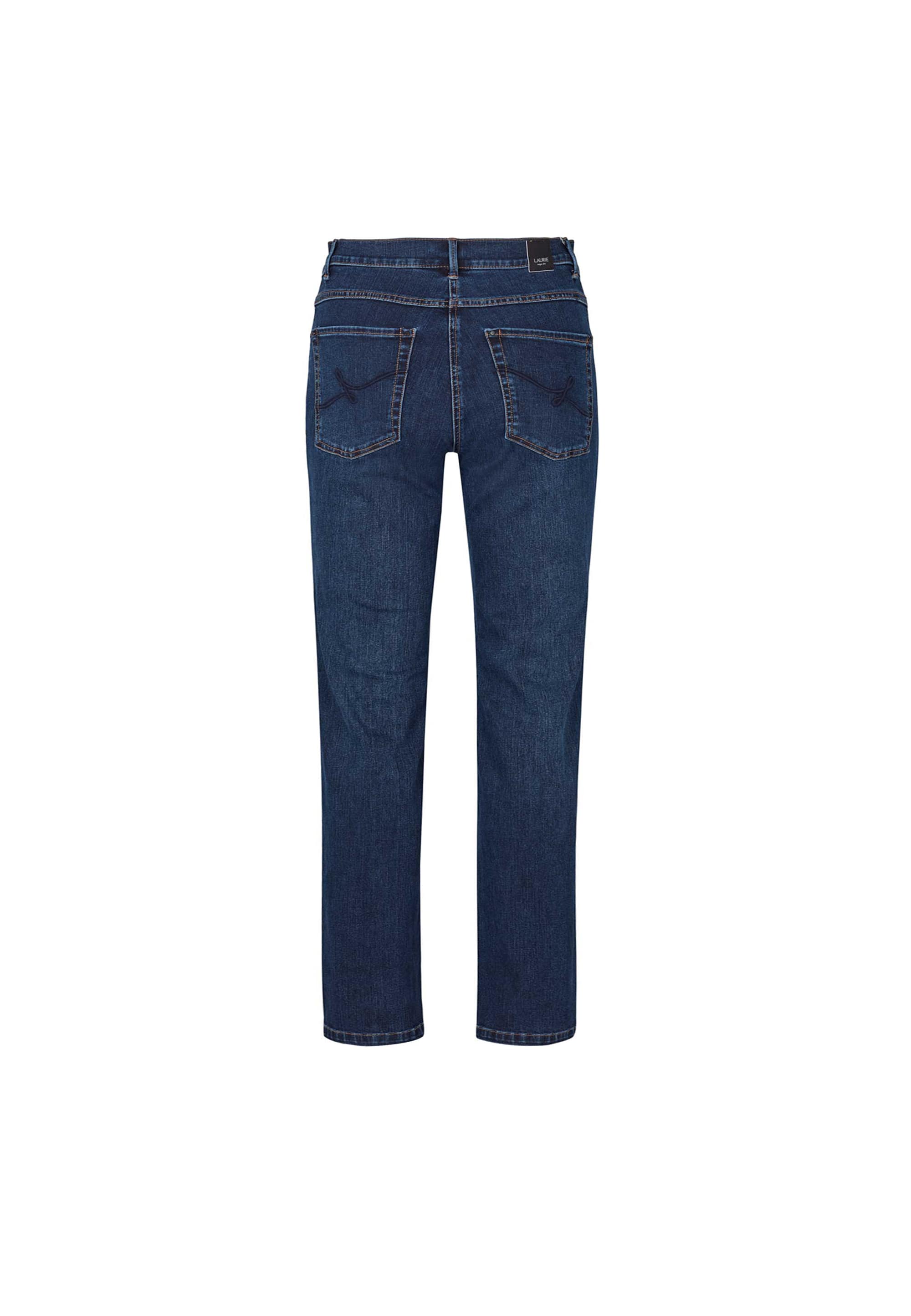 LAURIE  Marple Straight - Medium Length Trousers STRAIGHT 40510 Washed Dark Blue Denim