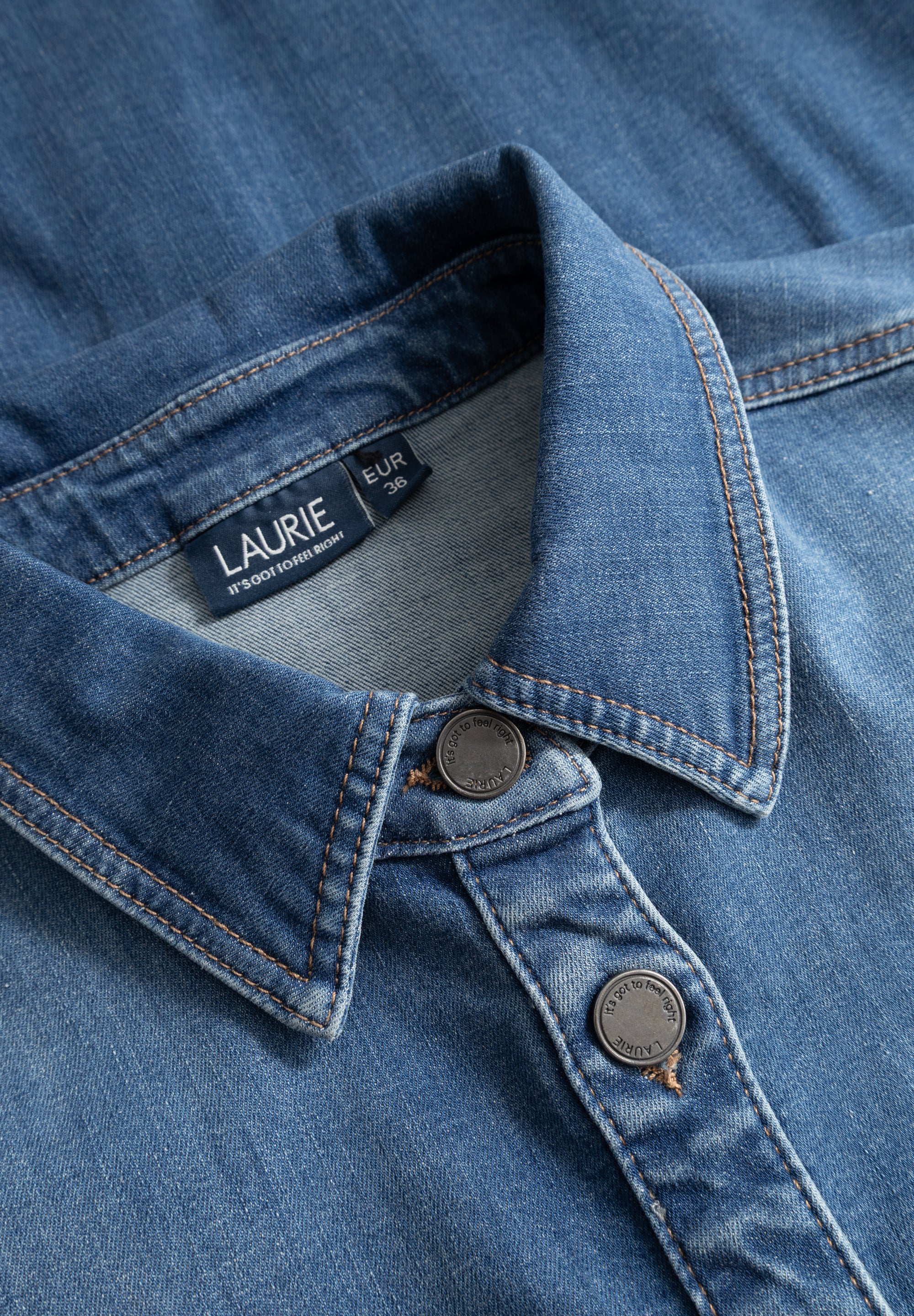 LAURIE Mille Oversize Shirt Jacket - Long Sleeve Jackets 49399 Washed Blue Denim