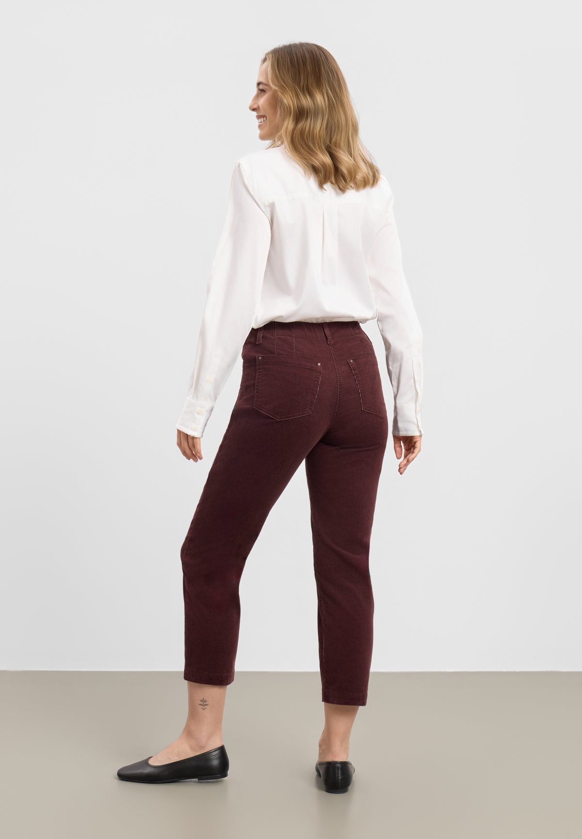 LAURIE Piper Pure Regular Fløyel - Cropped Regular 68000 Dark Plum
