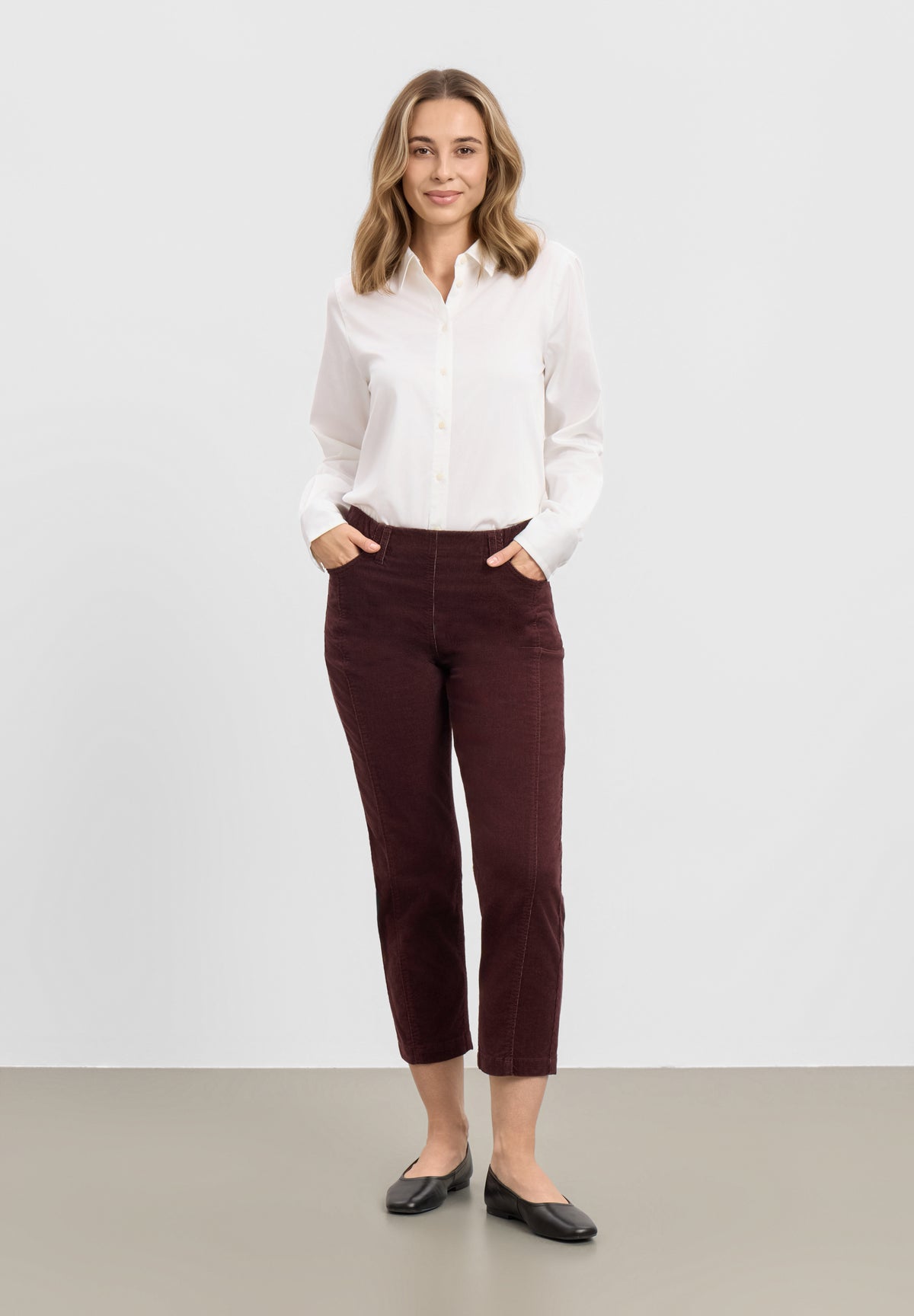 LAURIE Piper Pure Regular Fløyel - Cropped Regular 68000 Dark Plum